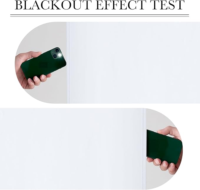 RYB HOME 100% Blackout French Door Curtains - Privacy Self-Adhesive Window Tie up Shades for Sidelight Door Window Bedroom Office, W12 x L40 inches, 1 Panel, White