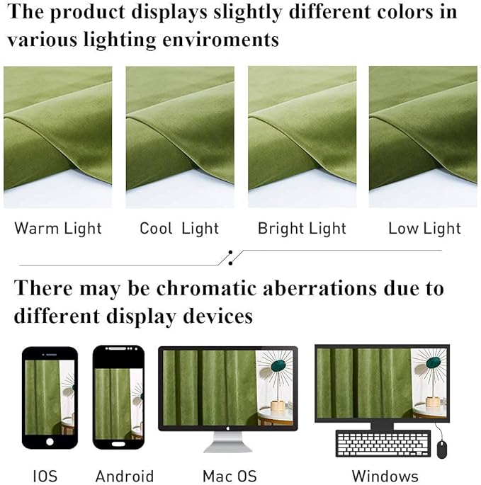 StangH Velvet Curtains Blackout - 96 inches Length Grass Green Curtains for Home Holiday Decor, Room Darkening Thermal Insulated Grommet Window Treatment Set for French Foyer Door, W52 x L96, 2 Panels