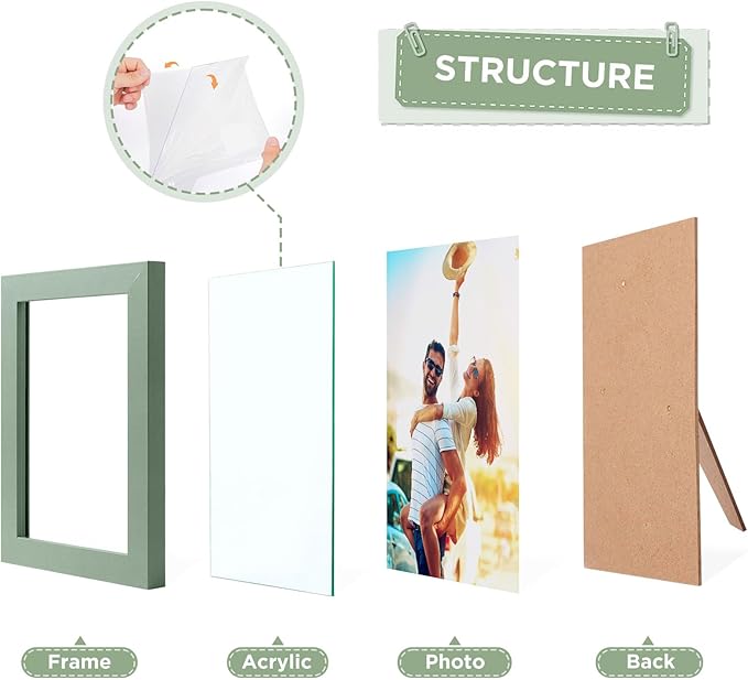 Funtopia Picture Frames, 10 Pack Picture Frames Collage Wall Decor, Gallery Wall Frame Set for Wall or Tabletop Display, Multi-size with 8x10, 5x7, 4x6 Family Photo Frames