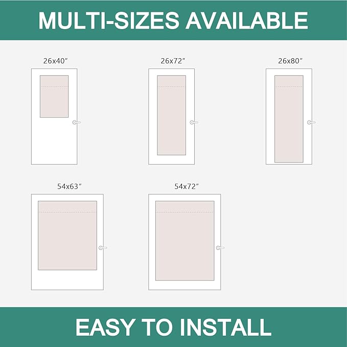 MIULEE Non-See-Through French Door Curtains for Front Door, Privacy Light Filtering Semi Sheer Curtains for Decoration, Window Drapes with Rod Pocket and Tie Back, White, 26 x 80 inches, 2 Panels