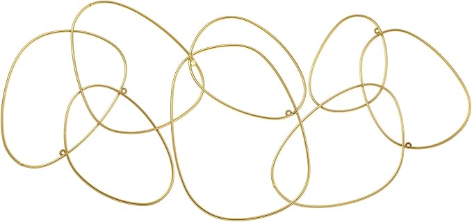 Hicarer 3 Pcs Interlocking Rings Wall Sculpture Gold Metal Home Wall Decor Abstract Aesthetic Gold Decoration for Art Bedroom Living Room Bathroom Home(Circle)