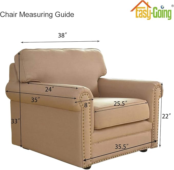 Easy-Going Stretch Chair Sofa Slipcover 1-Piece Couch Sofa Cover Furniture Protector Soft with Elastic Bottom for Kids, Pet. Spandex Jacquard Fabric Small Checks (Chair, Silver Gray)