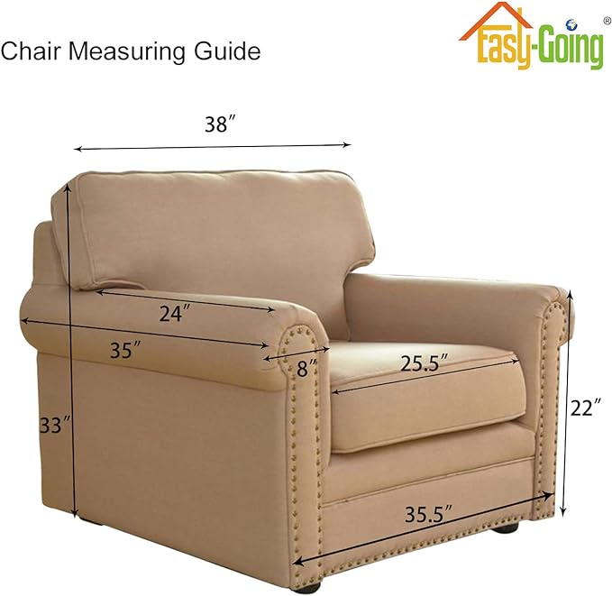 Easy-Going Stretch Chair Sofa Slipcover 1-Piece Couch Sofa Cover Furniture Protector Soft with Elastic Bottom for Kids, Pet. Spandex Jacquard Fabric Small Checks (Chair, Light Gray)
