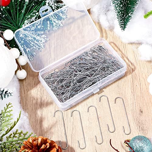 Mixweer 120pcs Christmas Ornament Hooks 0.51 x 2.36'', Silver - Image 5