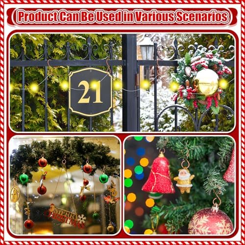 MorningRo 48 Pcs Christmas Ornament Hooks 2'' S Shaped Swirl Hook, Gold - Image 4