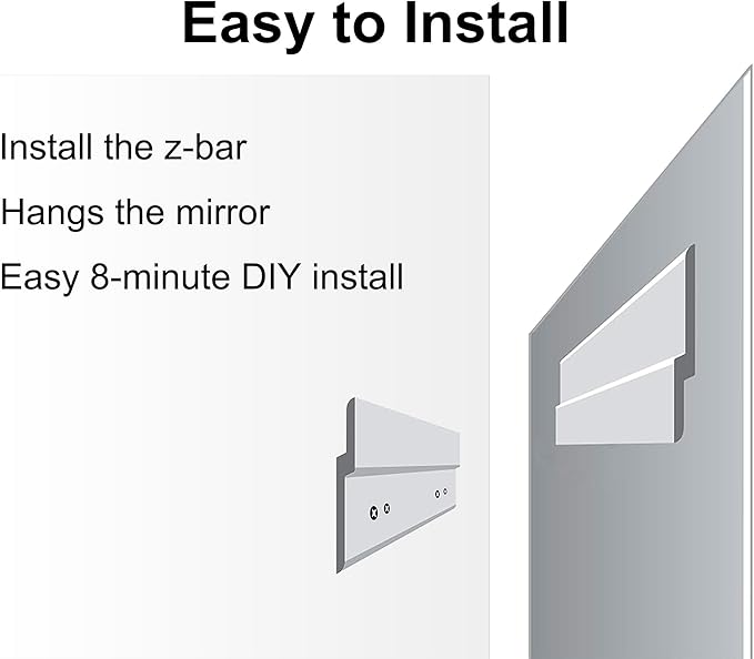 Frameless Bathroom Mirror for Wall, Rectangle Beveled Edge Mirror for Over Sink, Tempered Glass, Shatterproof, Hangs Horizontally or Vertically for Living Room, Entryway, Restroom, 24" x 16"
