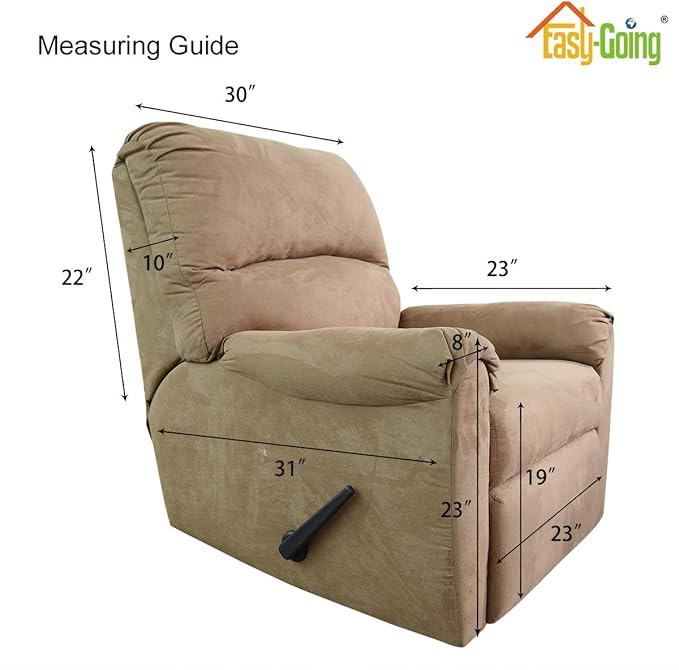 Easy-Going Recliner Chair Slipcover Reversible Sofa Cover Water Resistant Couch Cover Furniture Protector with Elastic Straps for Pets Dog (Recliner 22 inch, Black/Black)