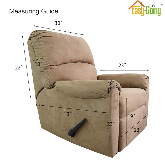 Easy-Going Recliner Chair Slipcover Reversible Sofa Cover Water Resistant Couch Cover Furniture Protector with Elastic Straps for Pets Dog (Recliner 22 inch, Peacock Blue/Beige)
