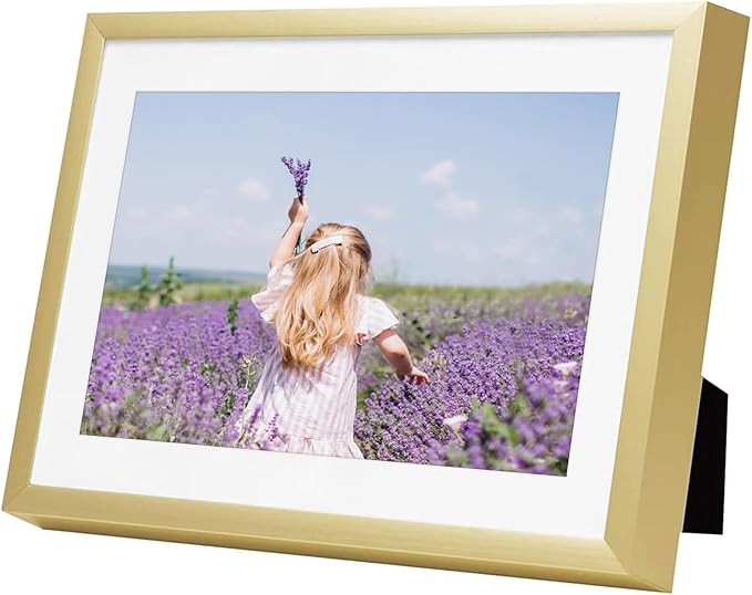 Golden State Art, Gallery Wall Frame Set of 6 - Gold 5x7 Aluminum Photo Frames with Mat for 4x6 Pictures - 5 x 7 inch Metal Frame with Real Glass Cover - Elegant Home or Office Decor