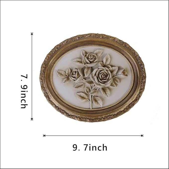 S-MANTIS Vintage Wall Sculpture,Antique Pediment,Hallway Wall Art,Hand Painted Flower Wall Decoration Accent Artworks for Indoor Kitchen Bedroom Living Room Office Outdoor Garden Patio (Bronze & White)