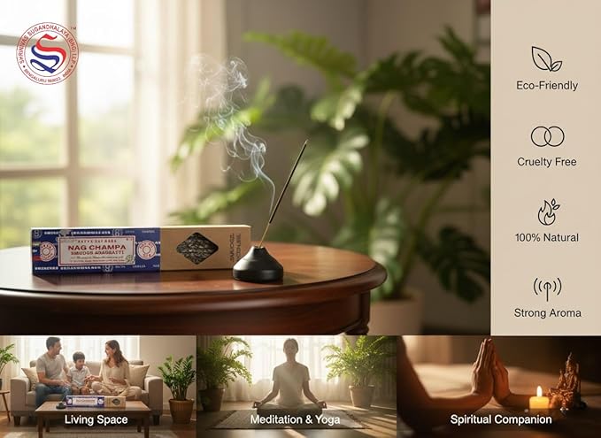 Satya Smudge Incense Stick ?€? Hand-Rolled Indian Masala Incense for Meditation, Yoga & Spiritual Cleansing Pack of 6 (Nag Champa)
