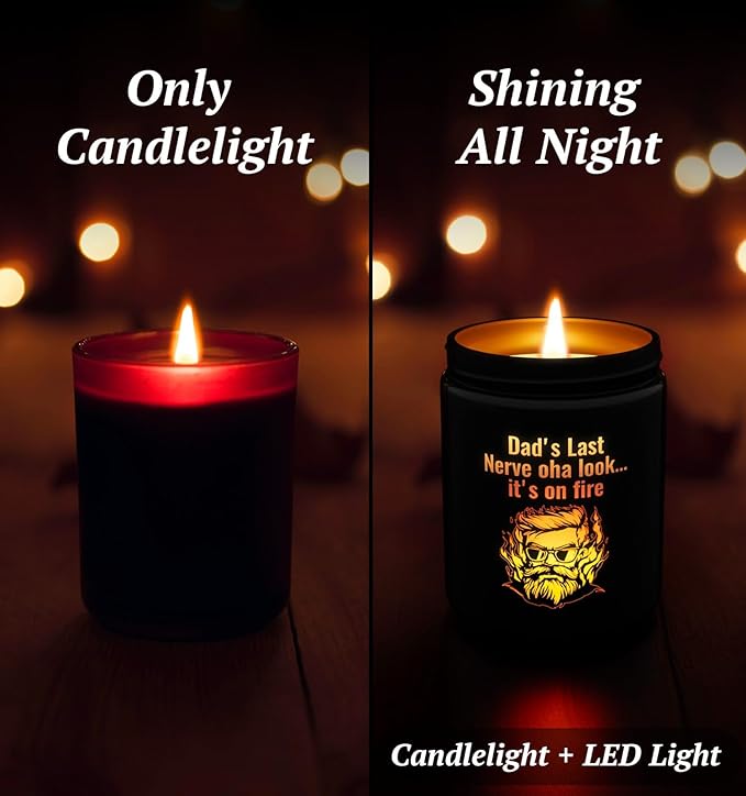 Christmas Candles for Men,Christmas Gifts from Kids, Birthday Xmas Holiday Candle Gifts for Dad, Dad's Last Nerve,Leather Scented,Perfect for Xmas,New Year,Winter Décor,Over 40 Hours,100% Soy Wax