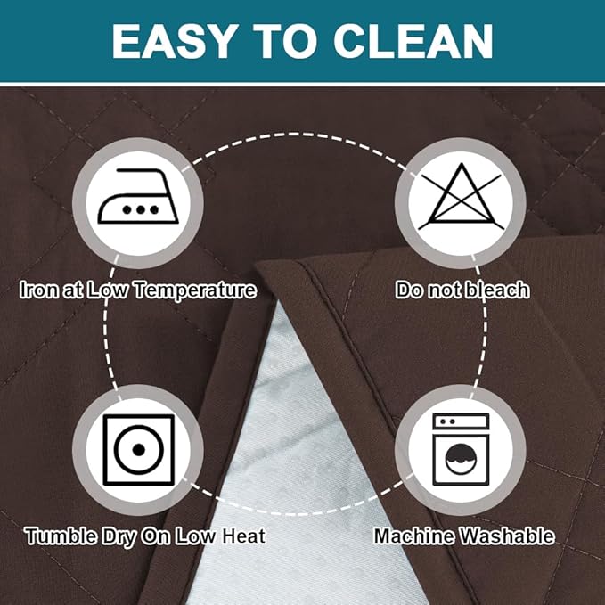 Turquoize 100% Waterproof Sofa Covers Couch Cover for 3 Cushion Couch Triple Non-Slip Sofa Slipcover Washable Furniture Protector for Pets, Kids, Dog (XL Sofa 78", Chocolate)