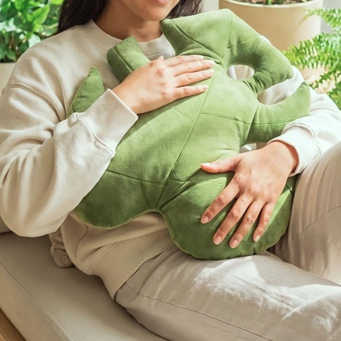 Green Philosophy Co. Monstera Leaf™ Pillow - Mossy Earth - Large Soft Plant-Shaped Plush Cushion for Couch, Bed, or Reading Nook - Cute & Unique Nature-Inspired Decor Throw Pillow