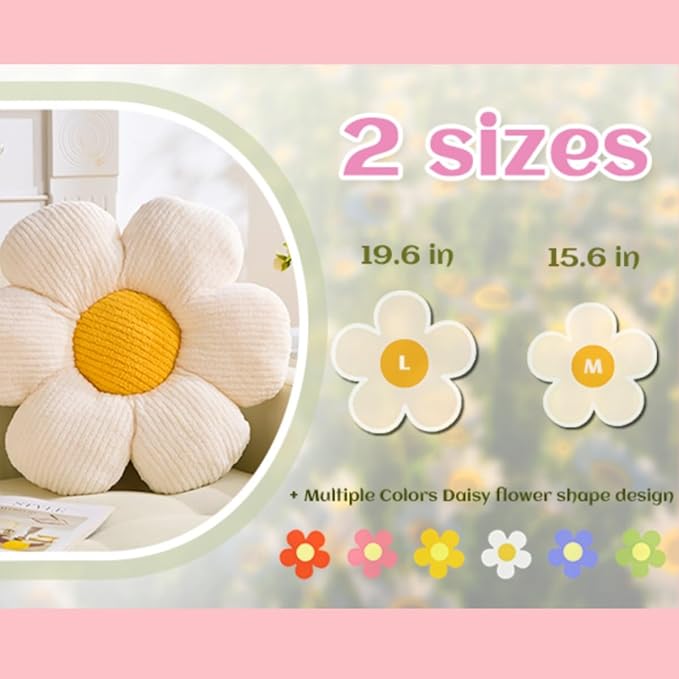 Flower Pillow,Sage Green Throw Pillows Flower Shaped Daisy Cushion Seating Floor Pillows Home Decorative Seating Cushions
