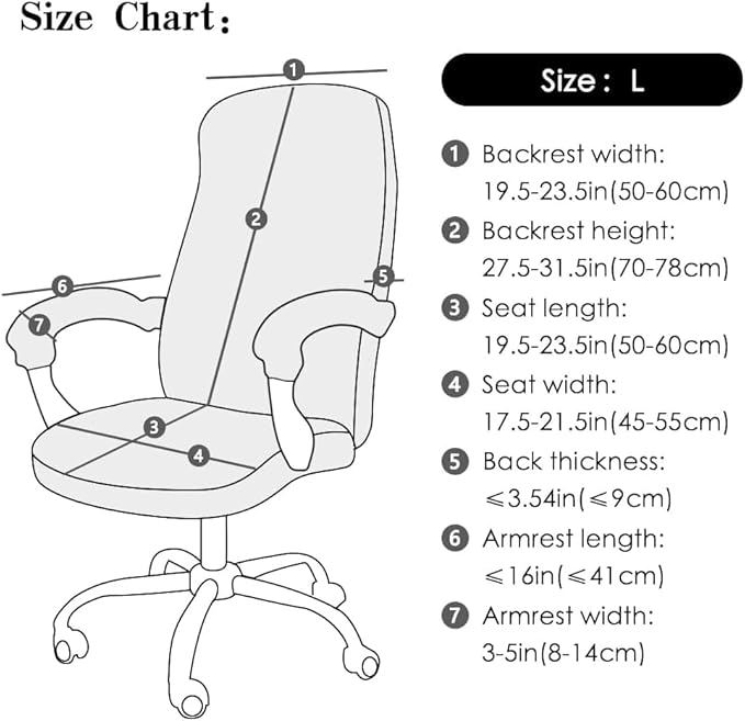 FORCHEER Office Chair Cover with Armrest Cover Black Velvet Stretch Computer Chair Covers with Arm Reat Slipcovers Large Washable