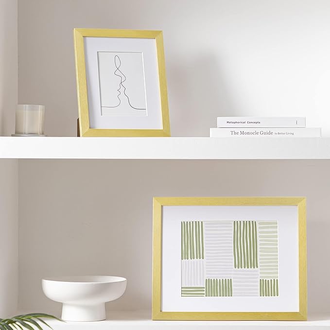eletecpro 11x14 Picture Frames Set of 10, Picture Frame Collage Wall Decor Display 8x10 Photo with Mat or 11x14 without Mat, Home Decor Gallery Wall Frame for Wall Mounting, Gold