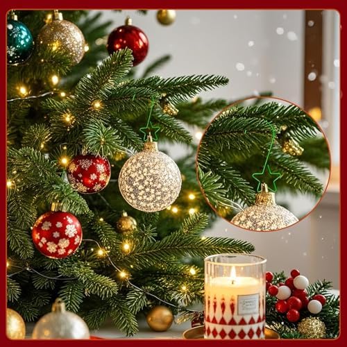 100Pcs Small Green Creative S Hook Christmas Holiday Ornaments, Xmas Party Ornament Hooks Decorations Supplies, Christmas Tree Decor for Hanging Suitable for Hanging Stockings - Image 3
