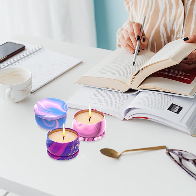 Mini Scented Candles, Set of 3, Soy, Aromatherapy, Decorative, Non Toxic, for Home Scented, Gift