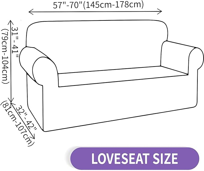 ZNSAYOTX Super Stretch Couch Cover Love Seat Sofa Covers for Living Room Dogs Pet Friendly Furniture Protector Spandex Loveseat Slipcovers with Anti Slip Foam Sticks (Coffee, Loveseat)