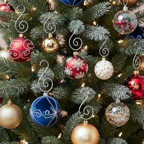 Teenyyou 200 Pcs Christmas Ornaments Hooks, 2 Inch and 3.1 Inch S Shaped Christmas Tree Ornament Hangers Xmas Swirl Metal Hanging Hooks for Xmas Tree Balls Decoration(Silver) - Image 4