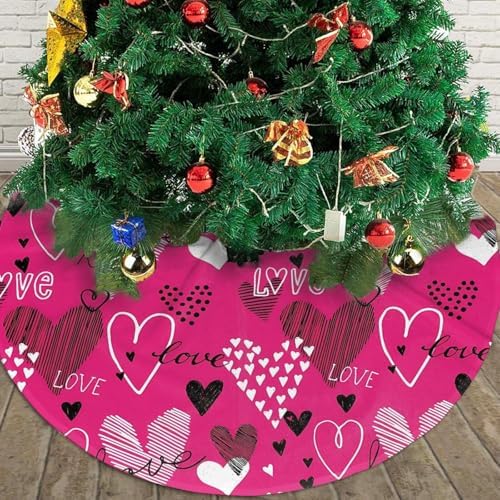 Happy Valentine's Day Tree Skirt Christmas Tree Ornaments Tree Skirt for Christmas Decoration 30" - Image 3
