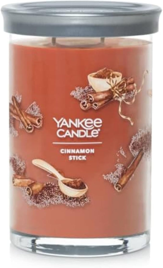Yankee Candle Signature Large Tumbler Candle, Cinnamon Stick, Scented Candle, 20 oz, 2-Wick, Premium Plant Wax Blend, Over 60 Hours Burn Time