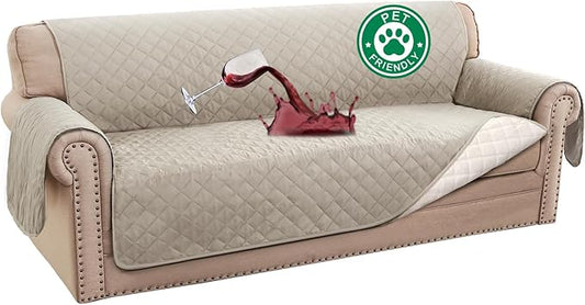 Turquoize 100% Waterproof Sofa Covers Couch Cover Sofa Cover for Dogs Couch Protector Triple Non-Slip Sofa Slipcover for 3 Cushion Couch Furniture Protector for Pets, Kids,Dog (Sofa 70", Pale Oak)