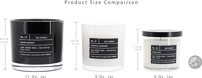Lulu Candles | Lemon & Vanilla Bean | Luxury Scented Soy Jar Candle | Hand Poured in The USA | Highly Scented & Long Lasting (9 Oz.)