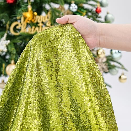 Christmas Tree Skirt 24 Inch Mini Sequin Tree Skirts for Small Pencil Trees - Image 6