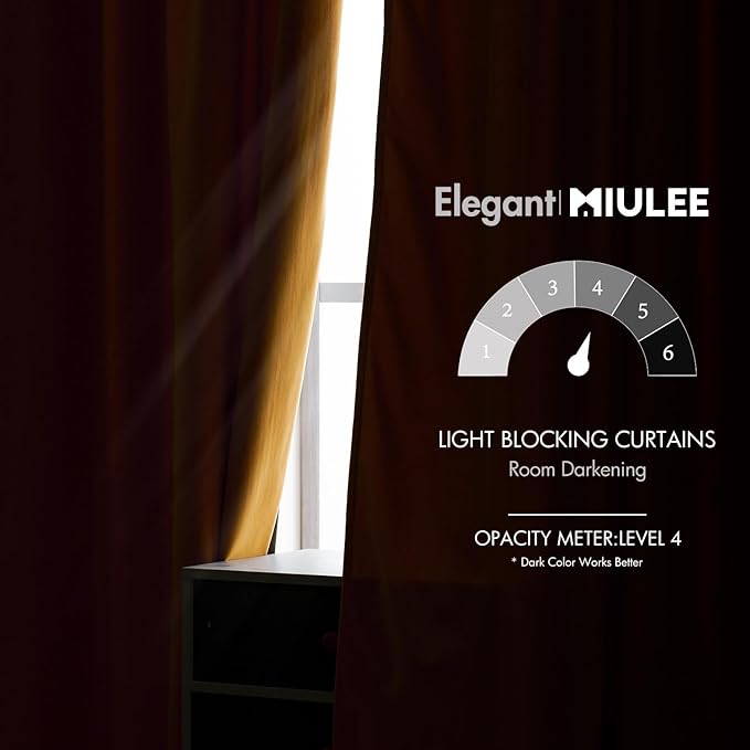 MIULEE Velvet Curtains 84 inches 2 Panels - Luxury Blackout Curtains for Bedroom Living Room Thermal Insulated Fall Decor Super Soft Window Drapes Rod Pocket & Back Tab, Mustard Yellow