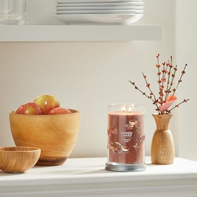 Yankee Candle Signature Large Tumbler Candle, Cinnamon Stick, Scented Candle, 20 oz, 2-Wick, Premium Plant Wax Blend, Over 60 Hours Burn Time