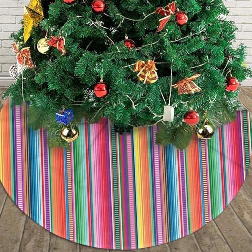 Mexican Blanket Serape Stripe Christmas Tree Skirt 30" for Xmas Halloween New Year Holiday Party Home Tree Mat Decor Ornaments Decoration - Image 4