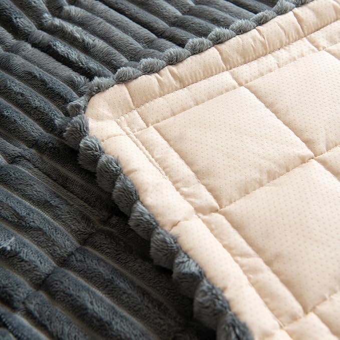 Gumfolk Pet Couch Covers for Sofa Slipcovers Couch Protector for Dogs Washable Cushion Cover, Sofa Pad Blanket Furniture, Dark Grey, 27in*71in