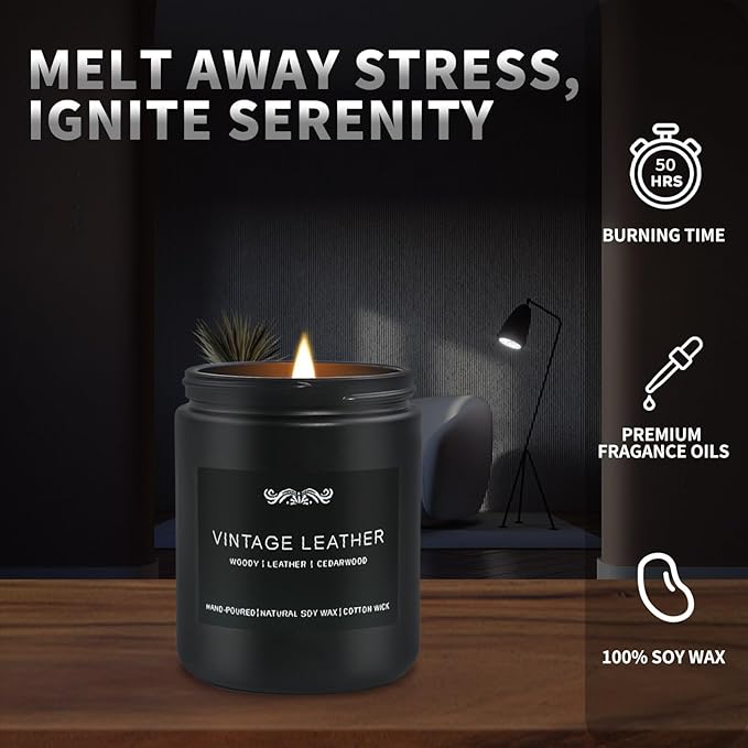6 Pack Candles for Home Scented Aromatherapy Candles Gifts Set for Men, Men Candle Set, 42 oz 300 Hour Long Lasting Candles, Gifts for Mens, Birthday, Anniversary Present