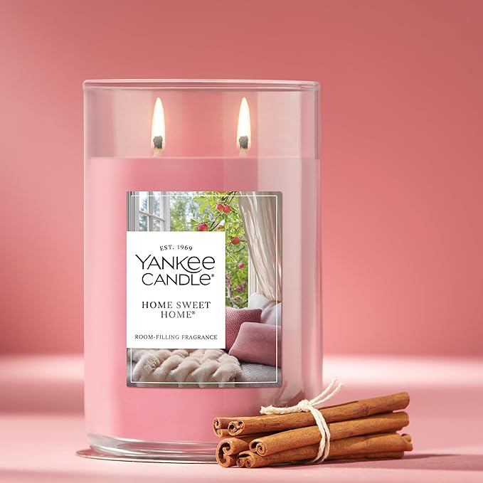 Yankee Candle Large Tumbler Scented Candle with up to 80 Hour Burn Time, Premium Plant Wax Blend for Consistent Burn, 20 oz Tumbler Candle with Room Filling Fragrance, Home Sweet Home