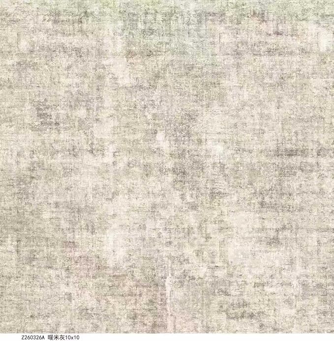 10x10 ft Square Living Room Rug – Washable Modern Abstract Area Rug for Bedroom, Dining Room, Playroom – Neutral Non-Slip Low-Pile Thin Indoor Carpet (Warm Beige)