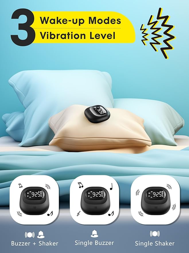 ROCAM Vibrating Alarm Clock Bed Shaker, Rechargeable 3000mAh Battery - Image 5