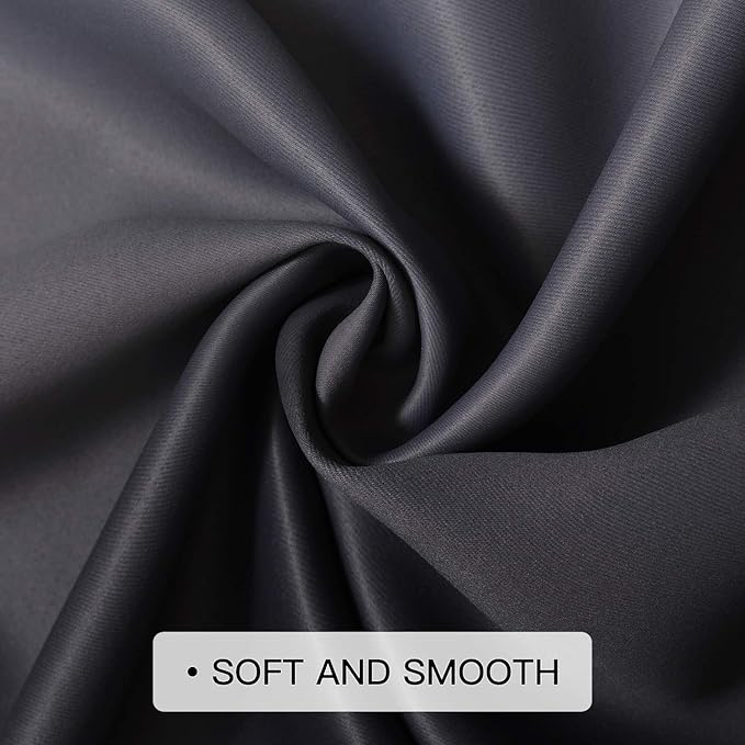 COSVIYA Grommet Ombre Room Darkening Curtains 84 inch Length 2 Panels, Black and Grayish White Gradient Drapes Light Blocking Insulated Thermal Window Curtains for Bedroom/Living Room,52x84 inches