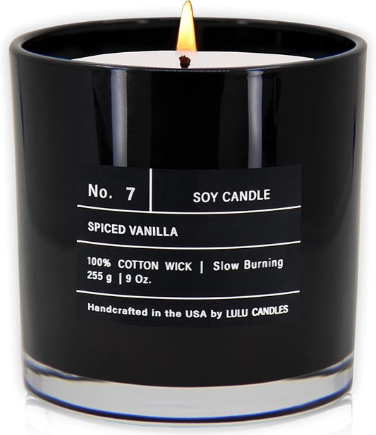Lulu Candles | Spiced Vanilla | Luxury Scented Soy Jar Candle | Hand Poured in The USA | Highly Scented & Long Lasting (9 Oz.)