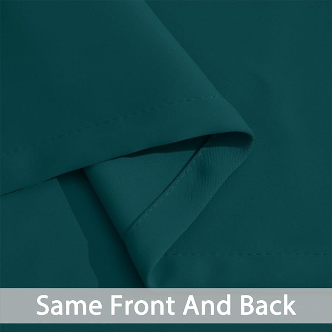 Yakamok Blackout Curtains for Bedroom 2 Panels Set Thermal Insulated Room Darkening Dark Black Out Drapery Grommet Window Treatments Drapes for Living Room, 70x84, Dark Teal