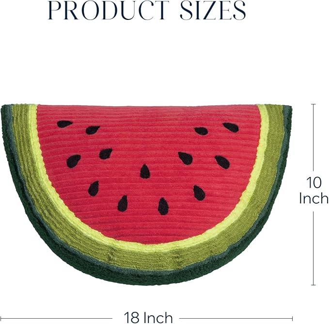 Phantoscope Fruit Shaped Pillows Series Watermelon Shaped Throw Pillow, Fun Home Decor of Fruit Themed Shaped Cushions, Decorative Shaped Pillow for Couch Bed and Chair, Red and Green, 18 x10 inches