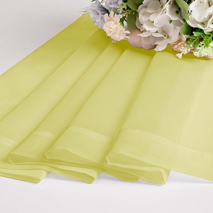 OWENIE Lemon Sheer Curtains for Bedroom Living Room 72 Inches Long 2 Panels Set, Modern Light Filtering Sheer Curtain Rod Pocket Clear Drapes for Window Sliding Door, Lemon, Each 42 x 72 Inch