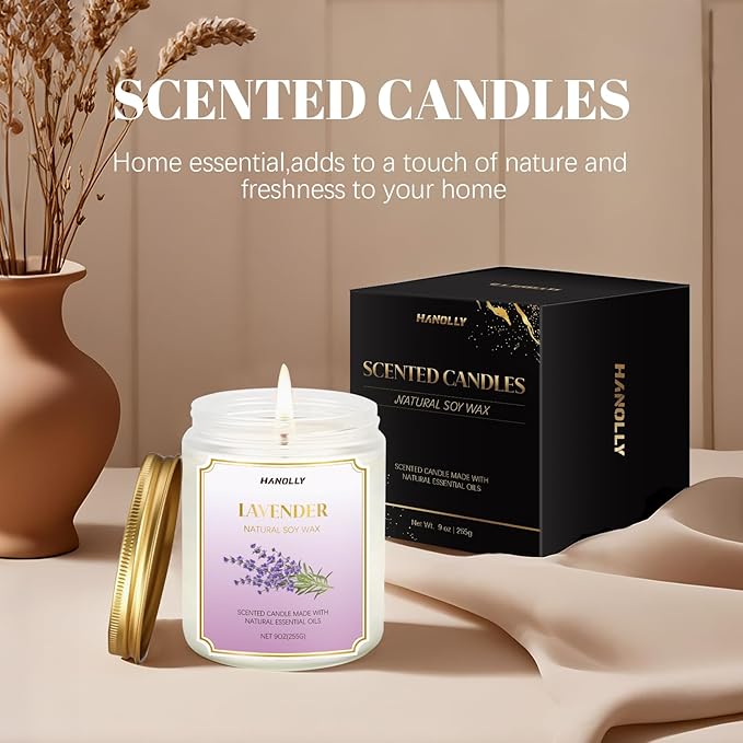 Scented Candles,Pecan & Pumpkin Waffles Scents, 9 oz Scented Candles for Home Soy Candle Wax, Lasting Aromatherapy Candles Gifts for Women Men, Perfect for Creating a Holiday Ambiance