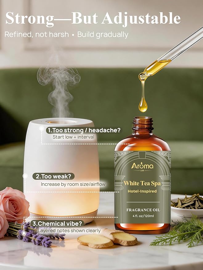 White Tea Spa ?€? A Hotel-Inspired Diffuser Oil, Hotel Diffuser Oil for Diffuser for Home Fragrance Oil for Ultrasonic and Waterless Diffusers and Crafting