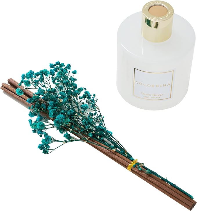 COCORR??NA Reed Diffuser - Ocean Breeze Scented Diffuser with 8 Sticks Home Fragrance Reed Diffuser for Bathroom Shelf Decor