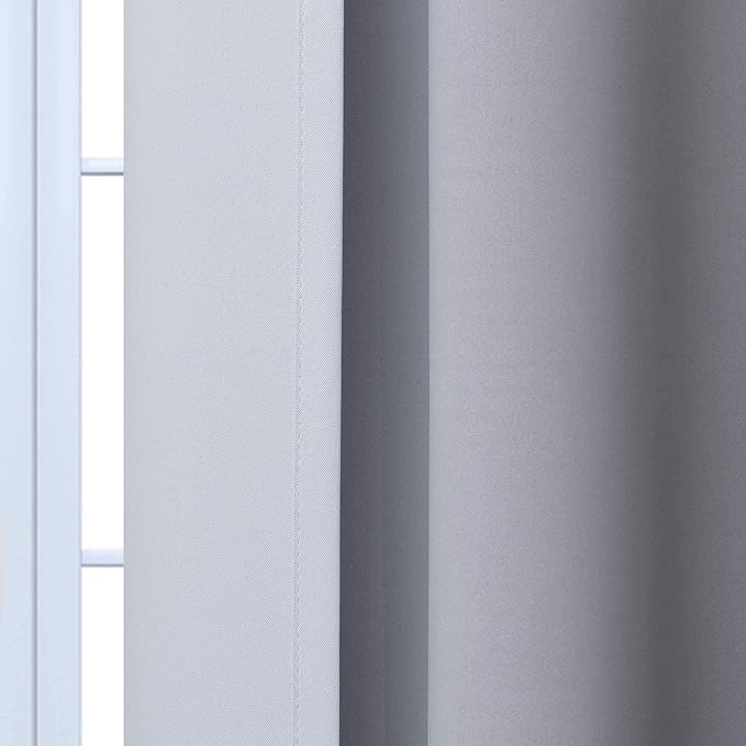Yakamok Light Blocking Ombre Curtains, Greyish White and Black Gradient Color Curtains, Room Darkening Grommet Window Drapes for Bedroom(Black, 42x84 Inch, 2 Panels)