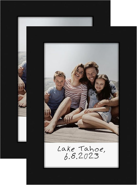 Americanflat 2x3 Picture Frame - Set of 2 - Use as 2x3 Frame for Instant-Print Photos - Black Mini Picture Frames for Tabletop and Wall Display with Polished Crystal-Clear Glass