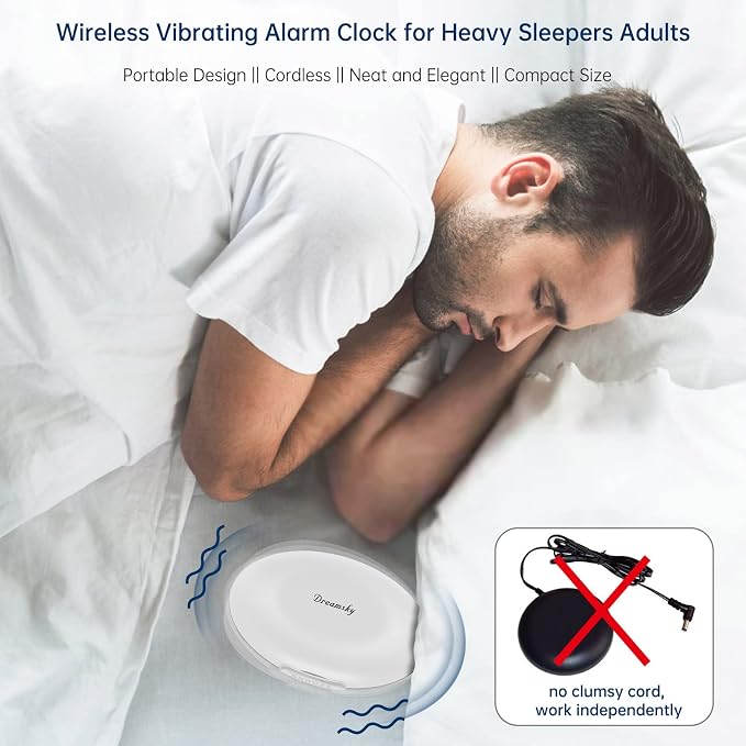 DreamSky Vibrating Alarm Clock for Heavy Sleepers Adults Under Pillow - Image 2