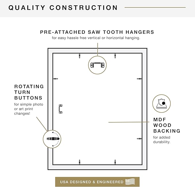 MCS Studio Gallery 16x20 Poster Frame Natural Woodgrain Engineered Wood, Vertical & Horizontal Wall Hanging Large Picture Frame for Photos, Posters & Art Prints (1-Pack)